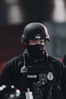 Body camera worn by a police officer during a patrol.