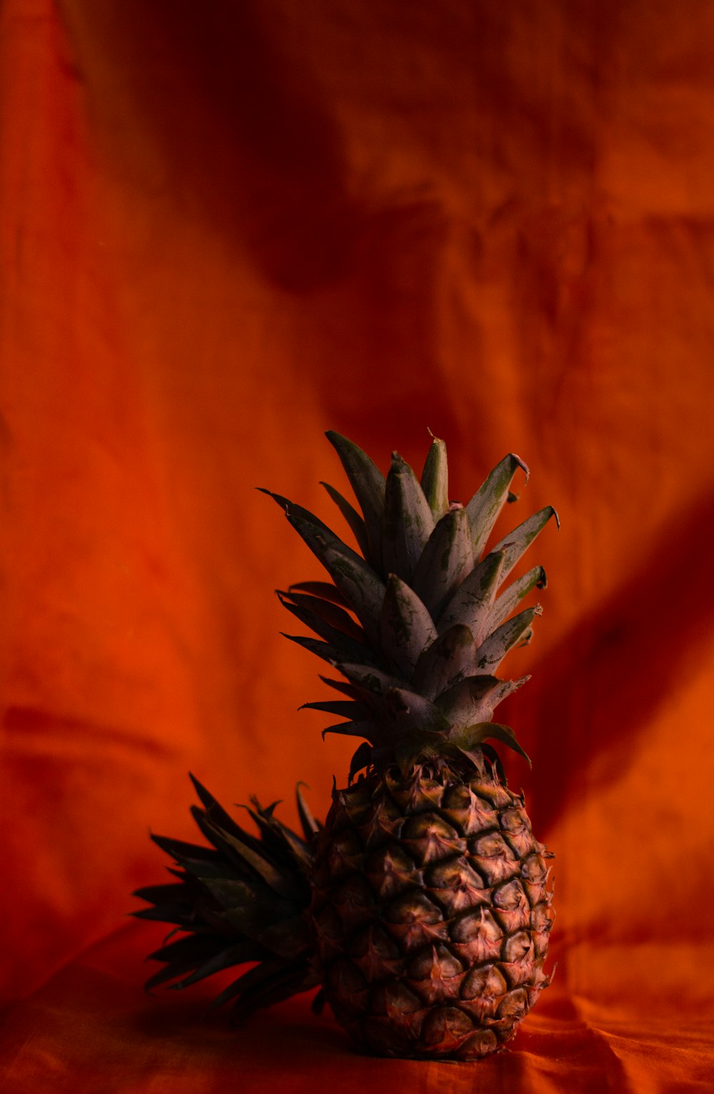 pineapple fruit on orange textile
