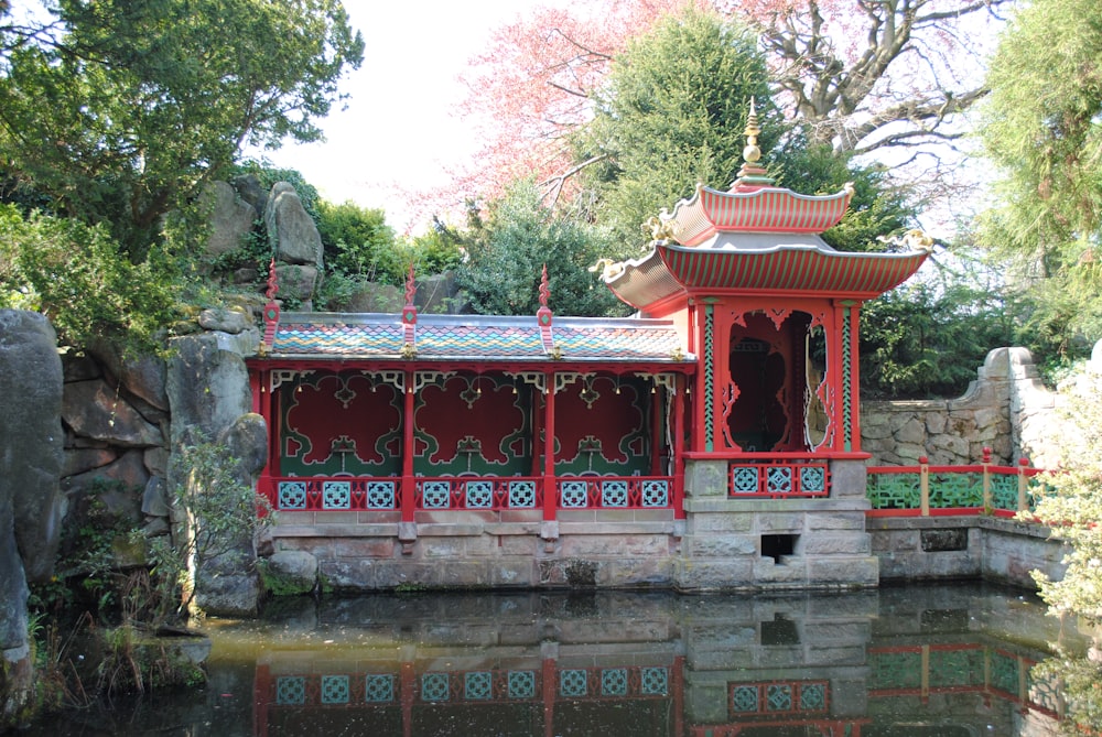 red and white chinese temple