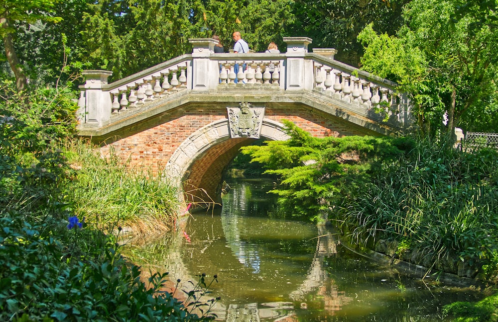 Braune Betonbrücke über den Fluss