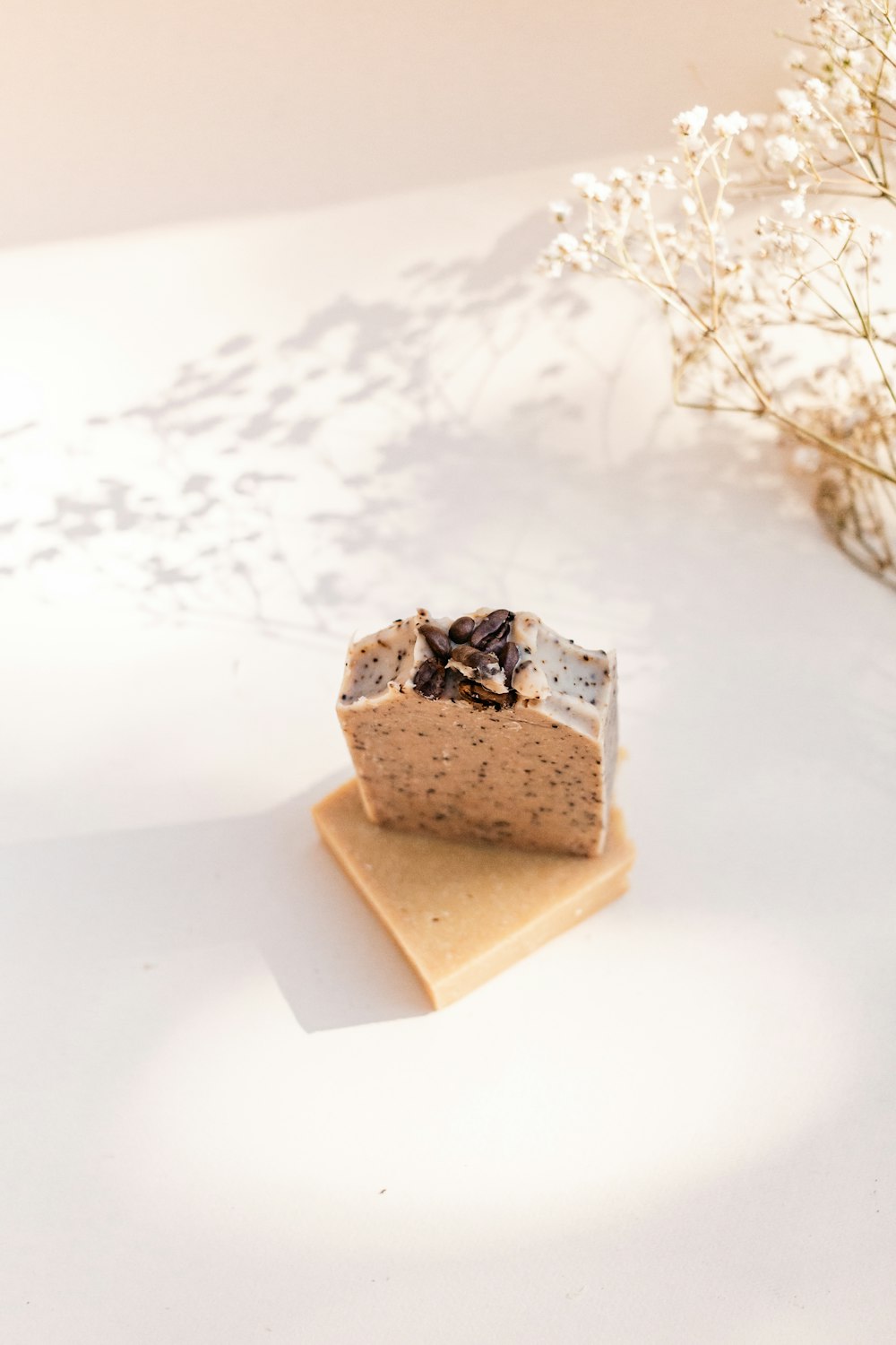 brown chocolate cake on white table