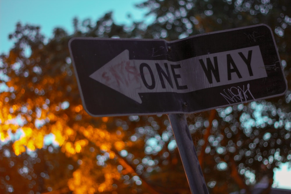 black and white street sign