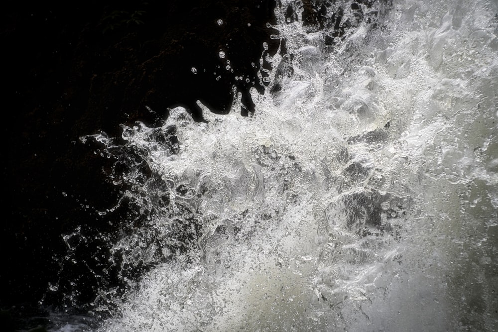 water splash on black surface