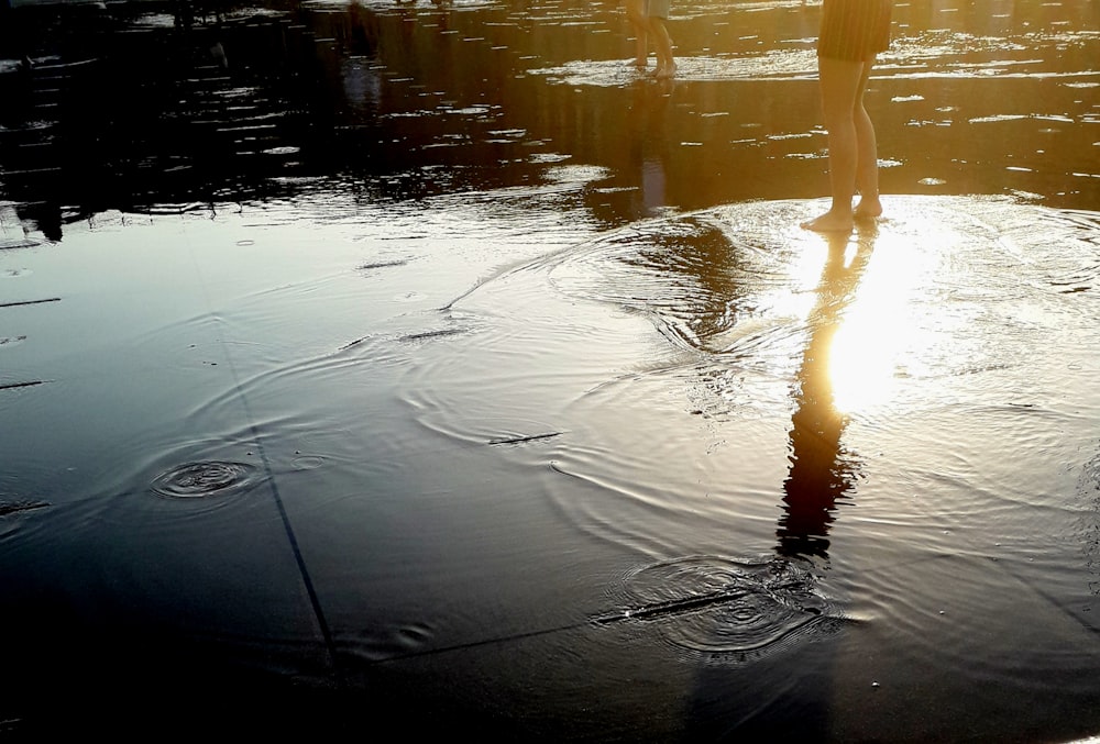 reflection of person on water