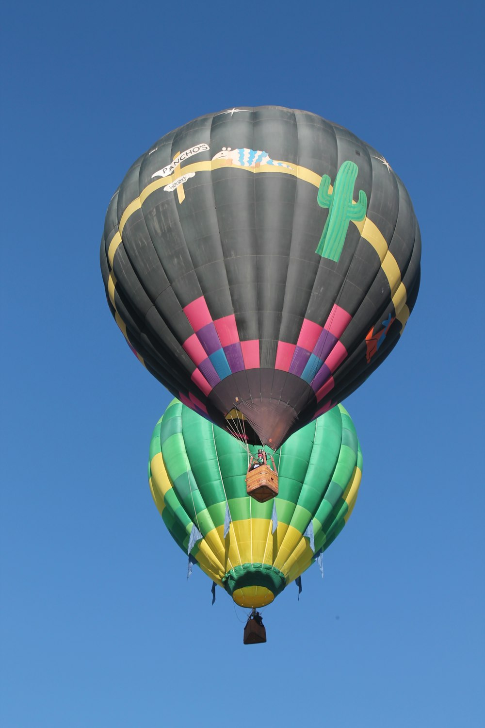 blue red and yellow hot air balloon