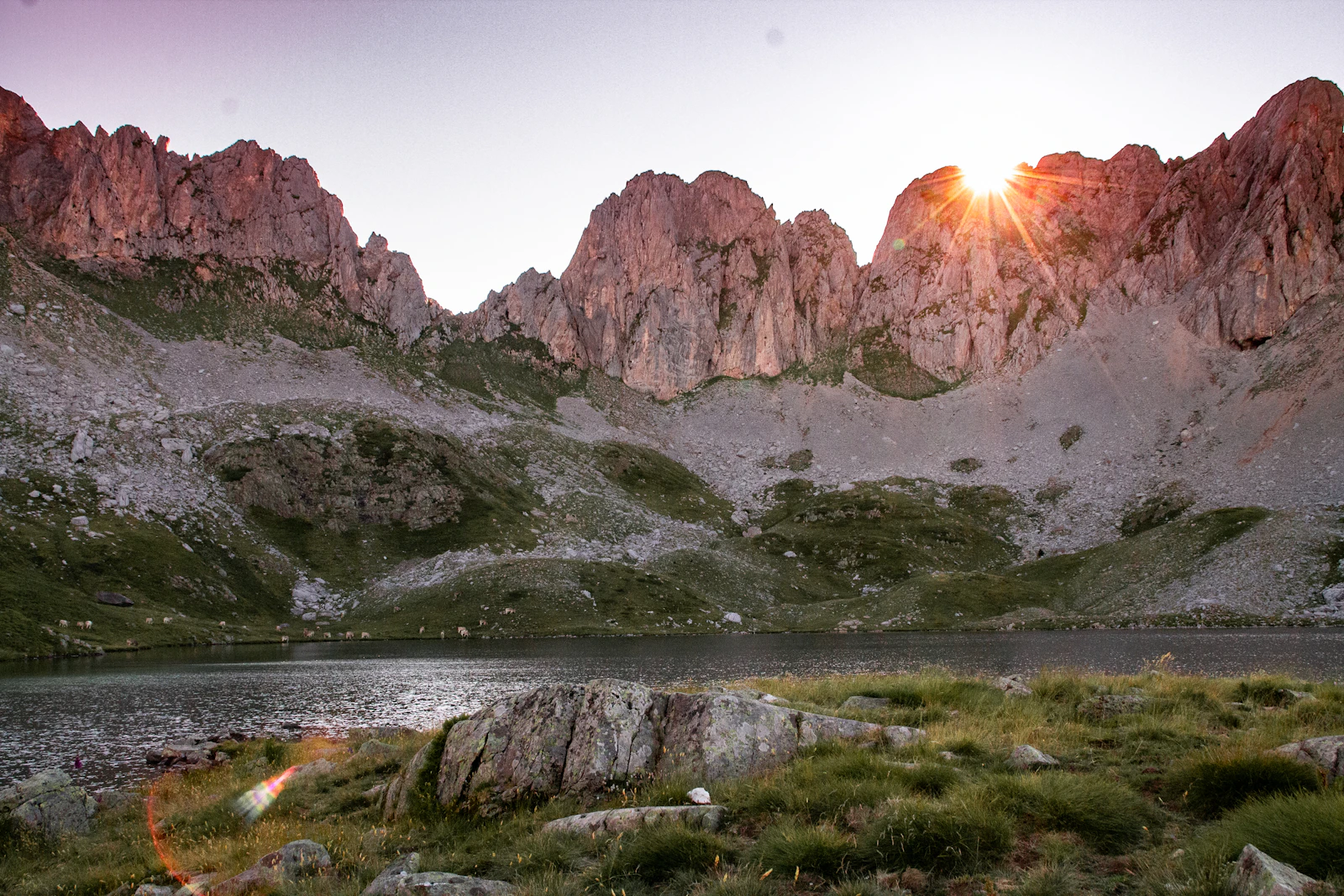 Red-rock peaks at sunset