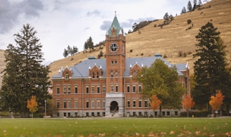 brown concrete building near green grass field during daytime