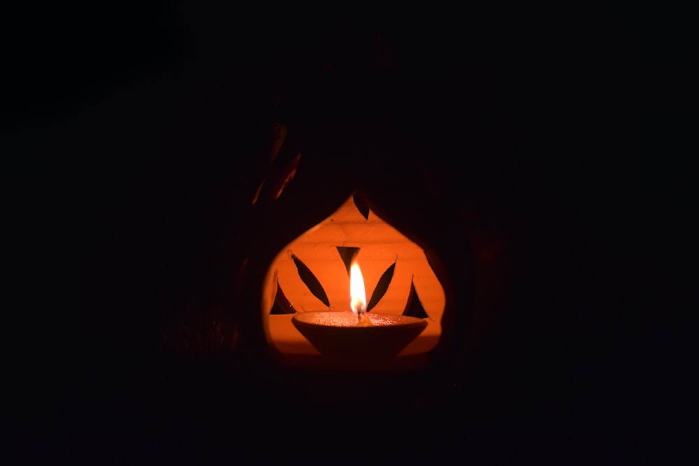 jack o lantern with light