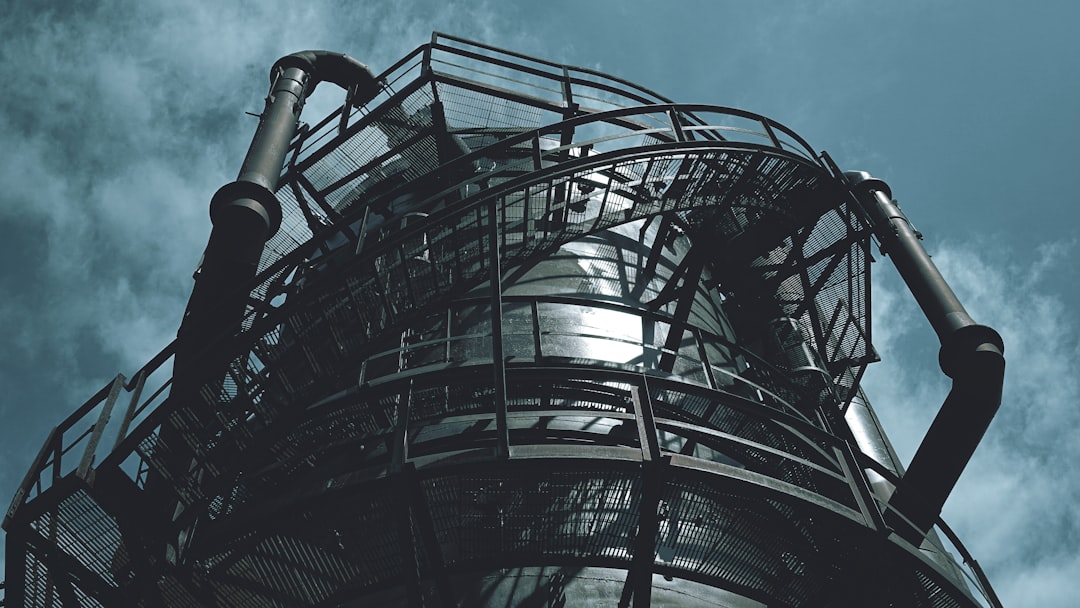 black metal spiral staircase under blue sky during daytime, Gas Works Park