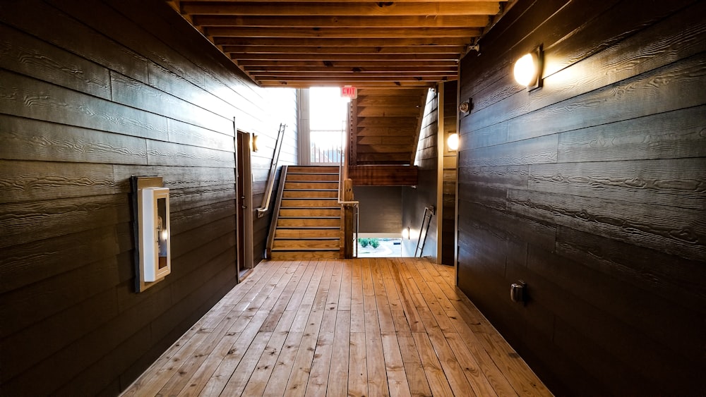 brown wooden bench on wooden floor