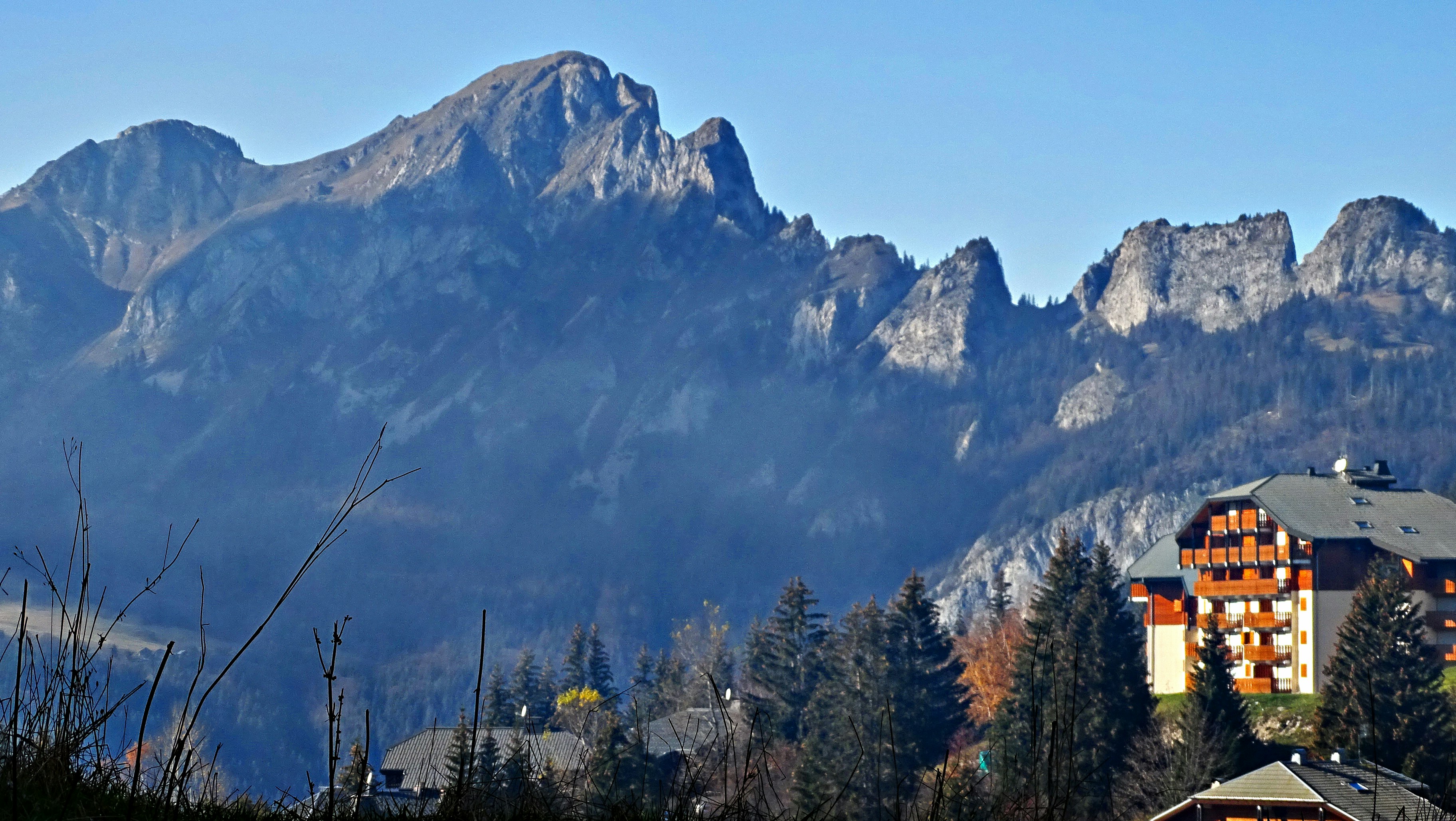 Mountains viewed from Col Du Corbier, Haute-Savoie, France