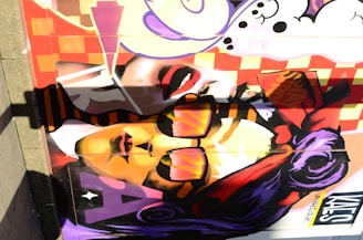 A vibrant comic book style illustration of a person wearing a graphic tee and bold frames.