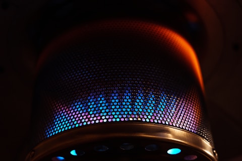 purple and blue light digital wallpaper