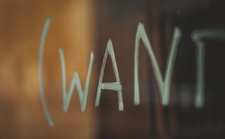 white letters on brown wooden table