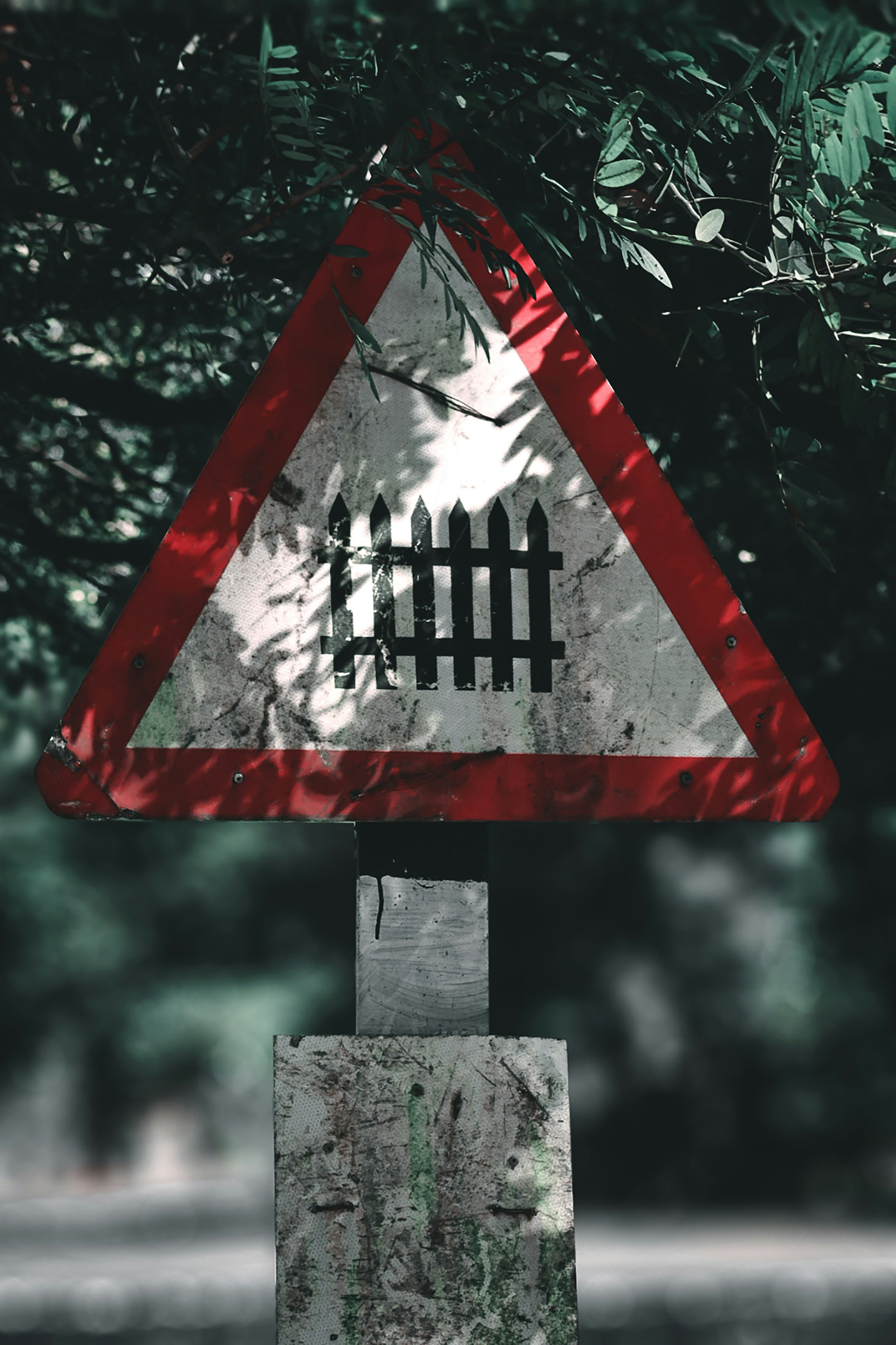red and white street sign