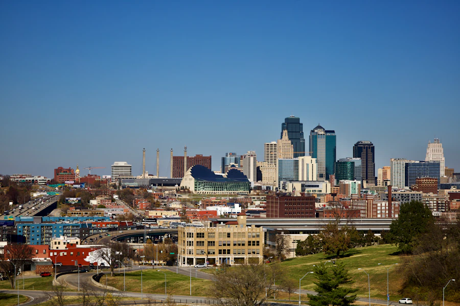 The Kansas City skyline on a clear day