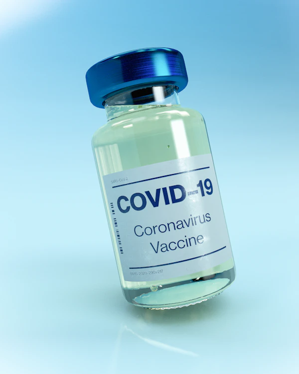 A Covid-19 vaccine vial