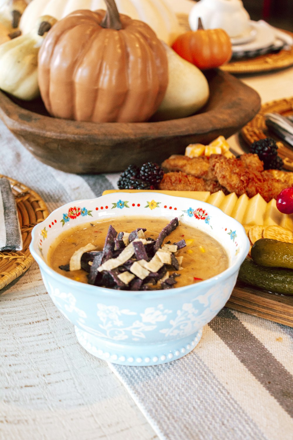 white ceramic bowl with brown food