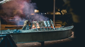 grilled meat on charcoal grill
