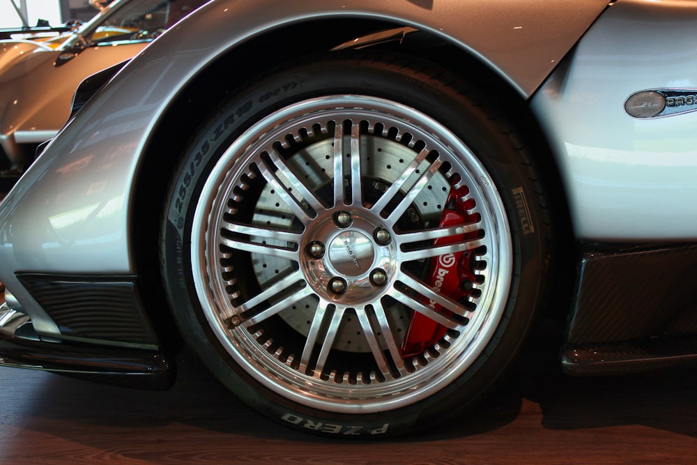 chrome multi spoke car wheel
