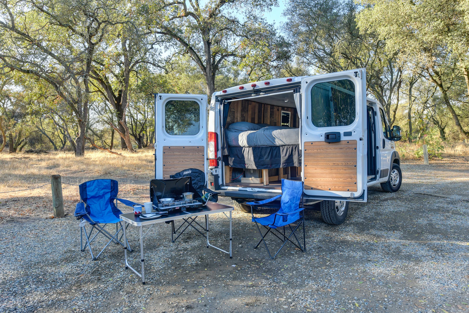 Placeholder for The Drasco Campsite: Camp chair + door, daylight