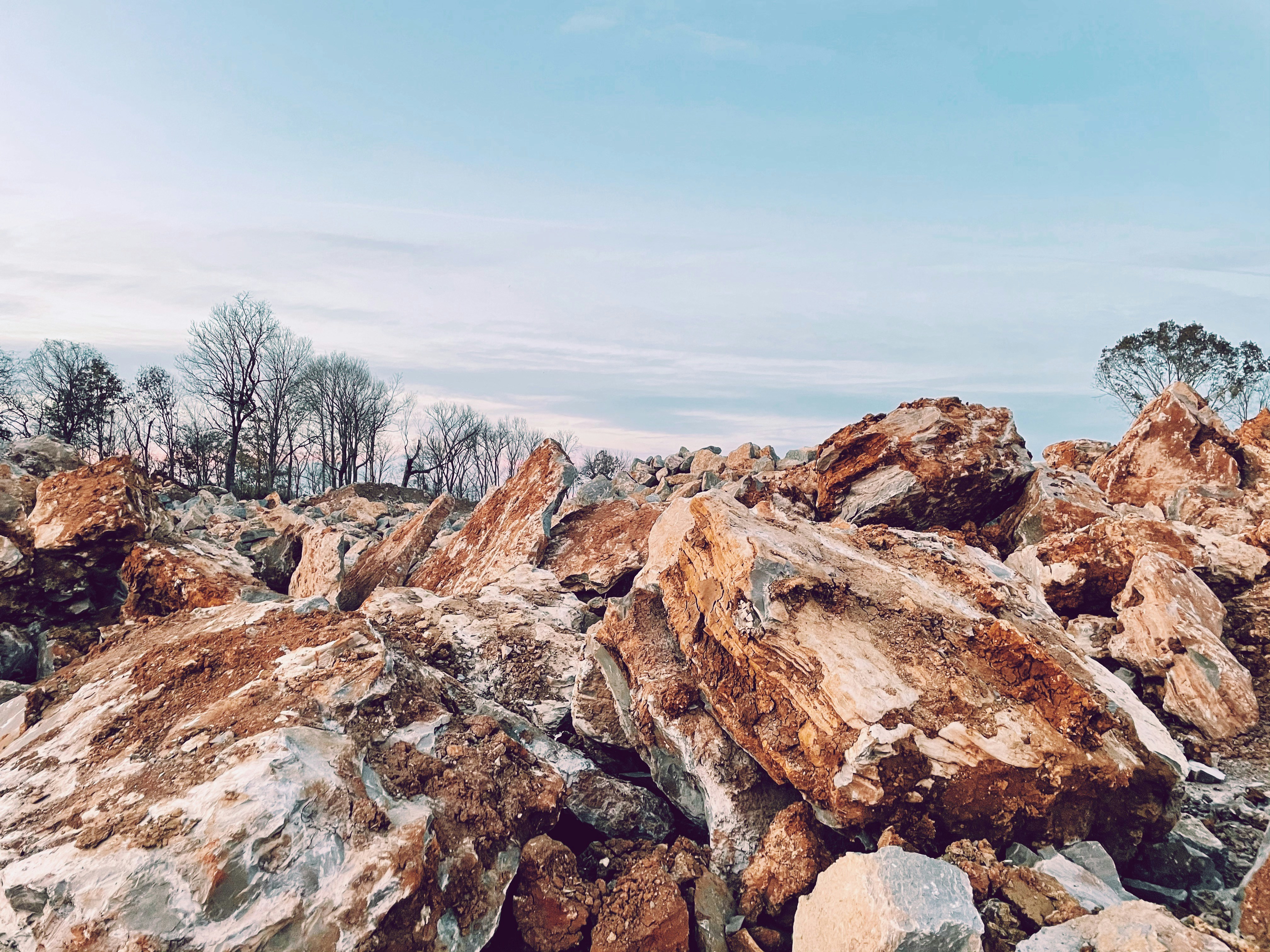 Brown and gray rock formation under blue sky during daytime photo ...