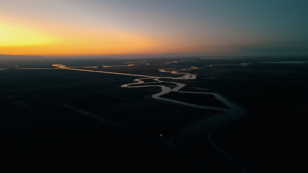 aerial view of a sunset