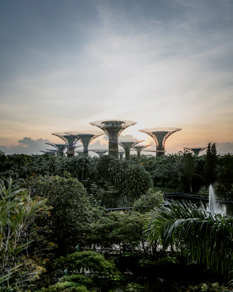 Modern business environment with green sustainable design