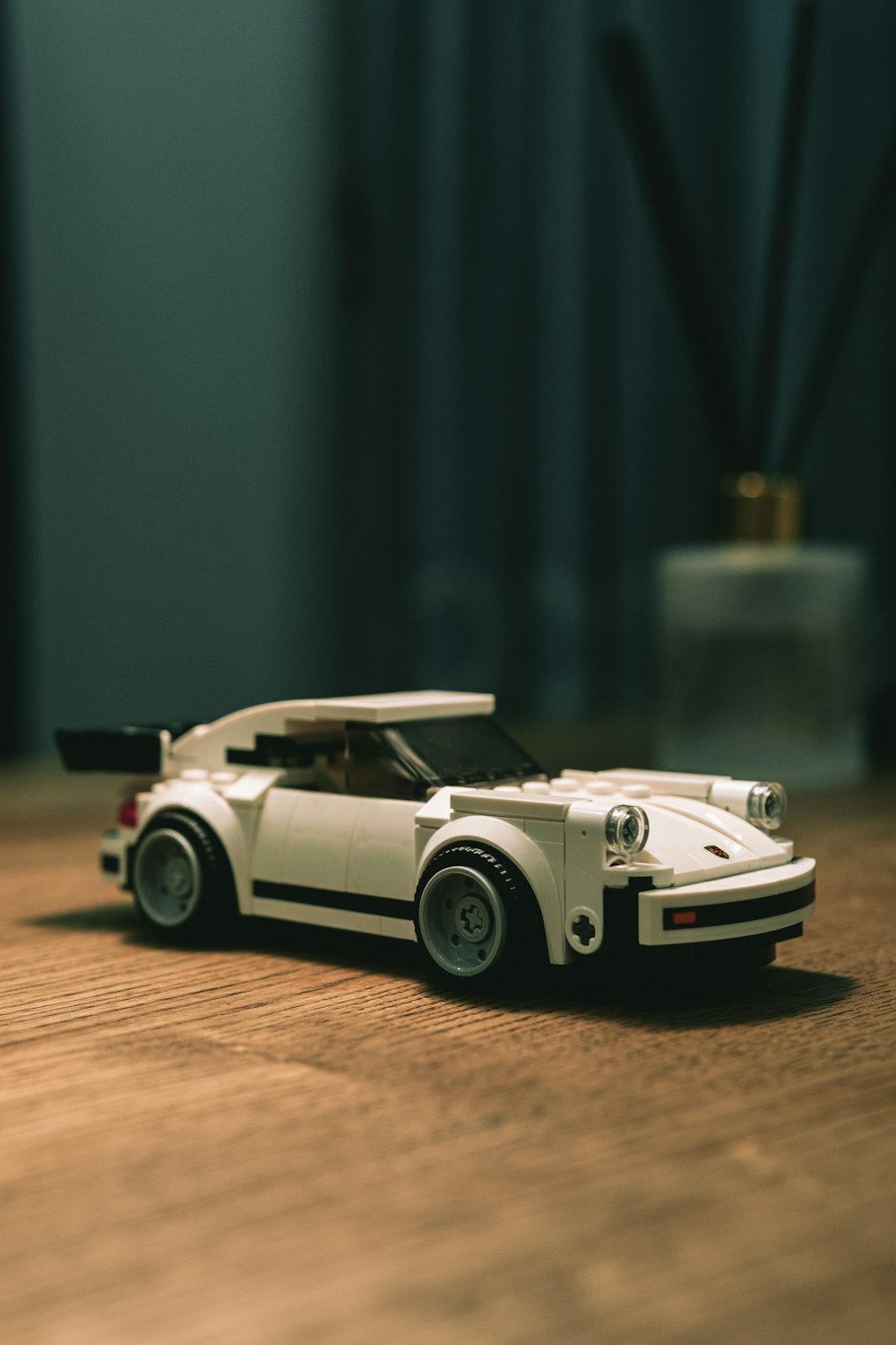 white and black car scale model