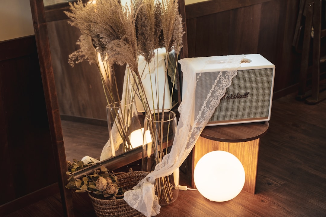 white and brown wooden decor