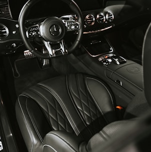 black and gray car interior