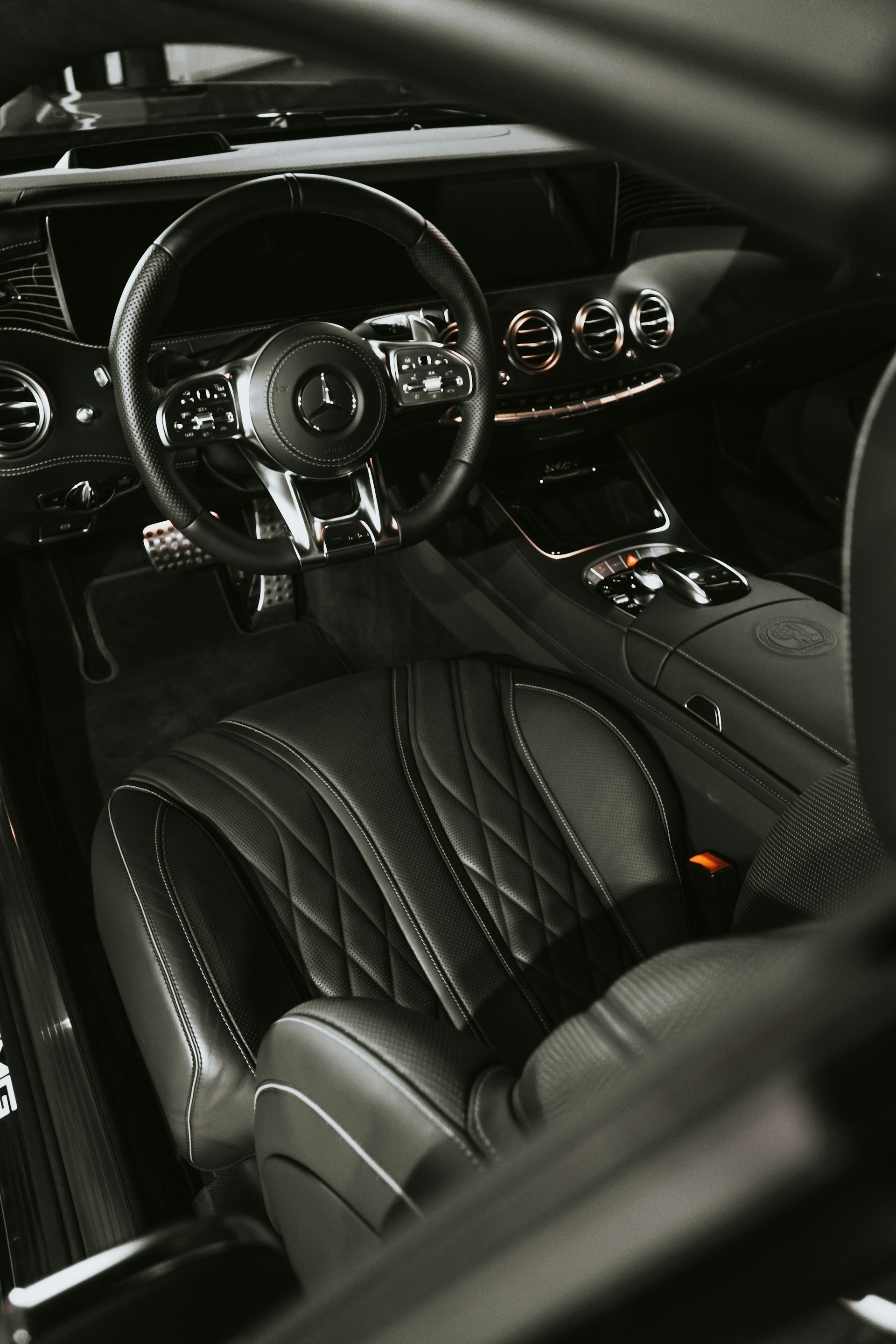 black and gray car interior