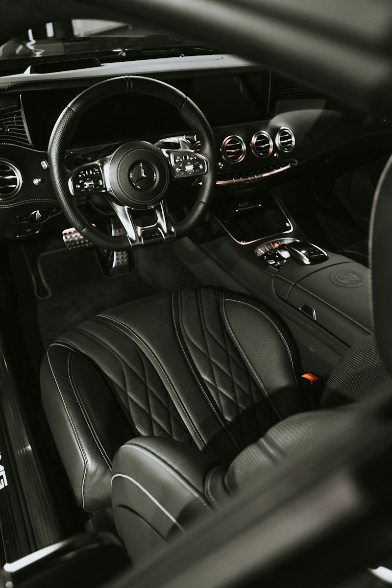 Clean black leather interior after a full detail