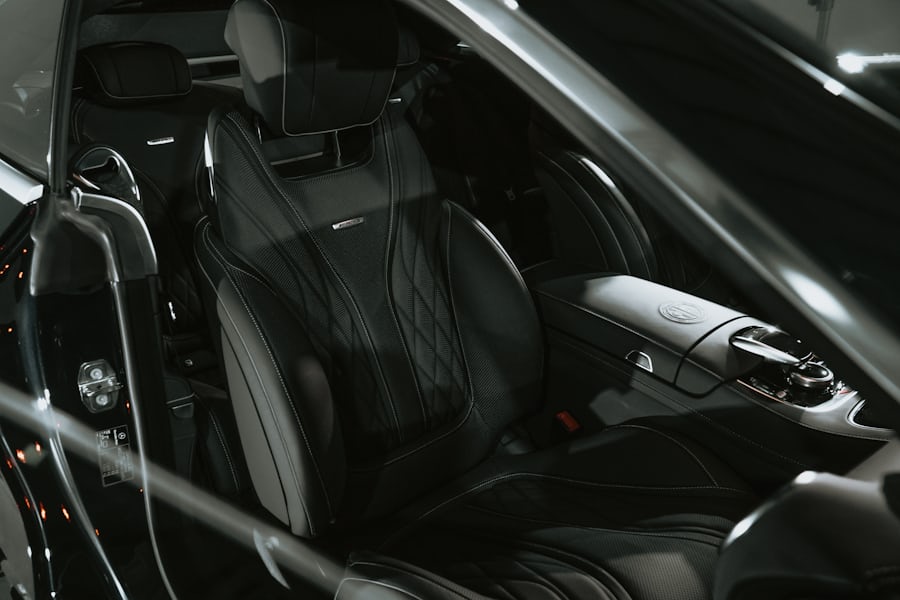 Black interior of a car