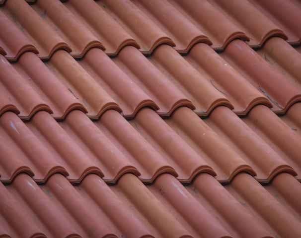 brown roof tiles in close up photography