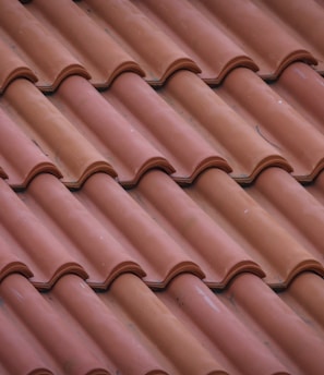 brown roof tiles in close up photography