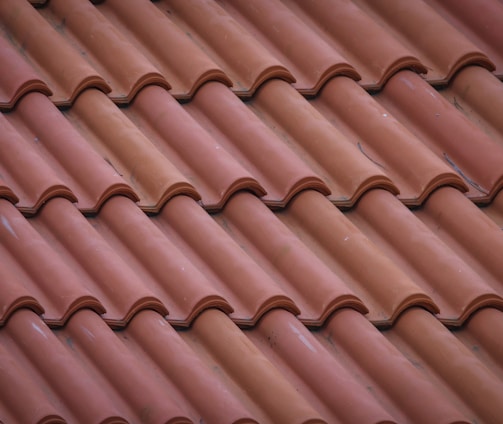 brown roof tiles in close up photography