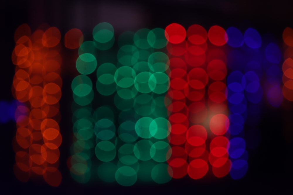 red and blue bokeh lights