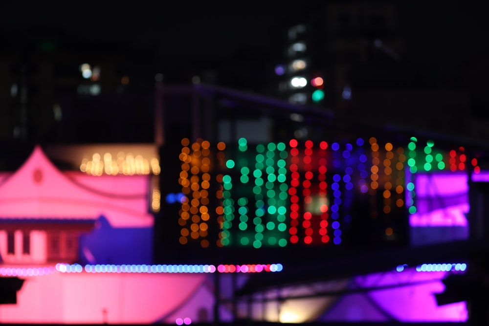 red and yellow lights on a bar