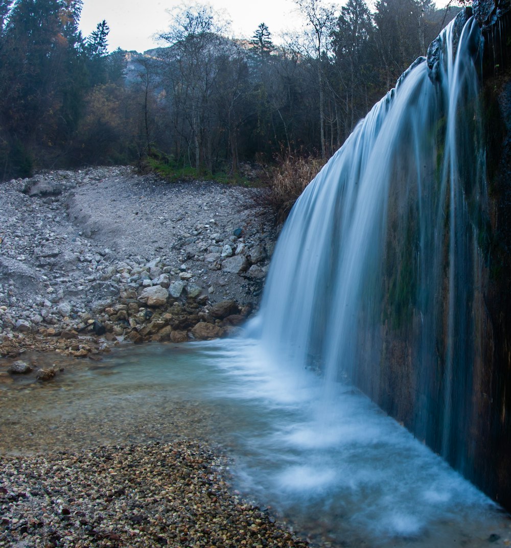 water falls on the forest