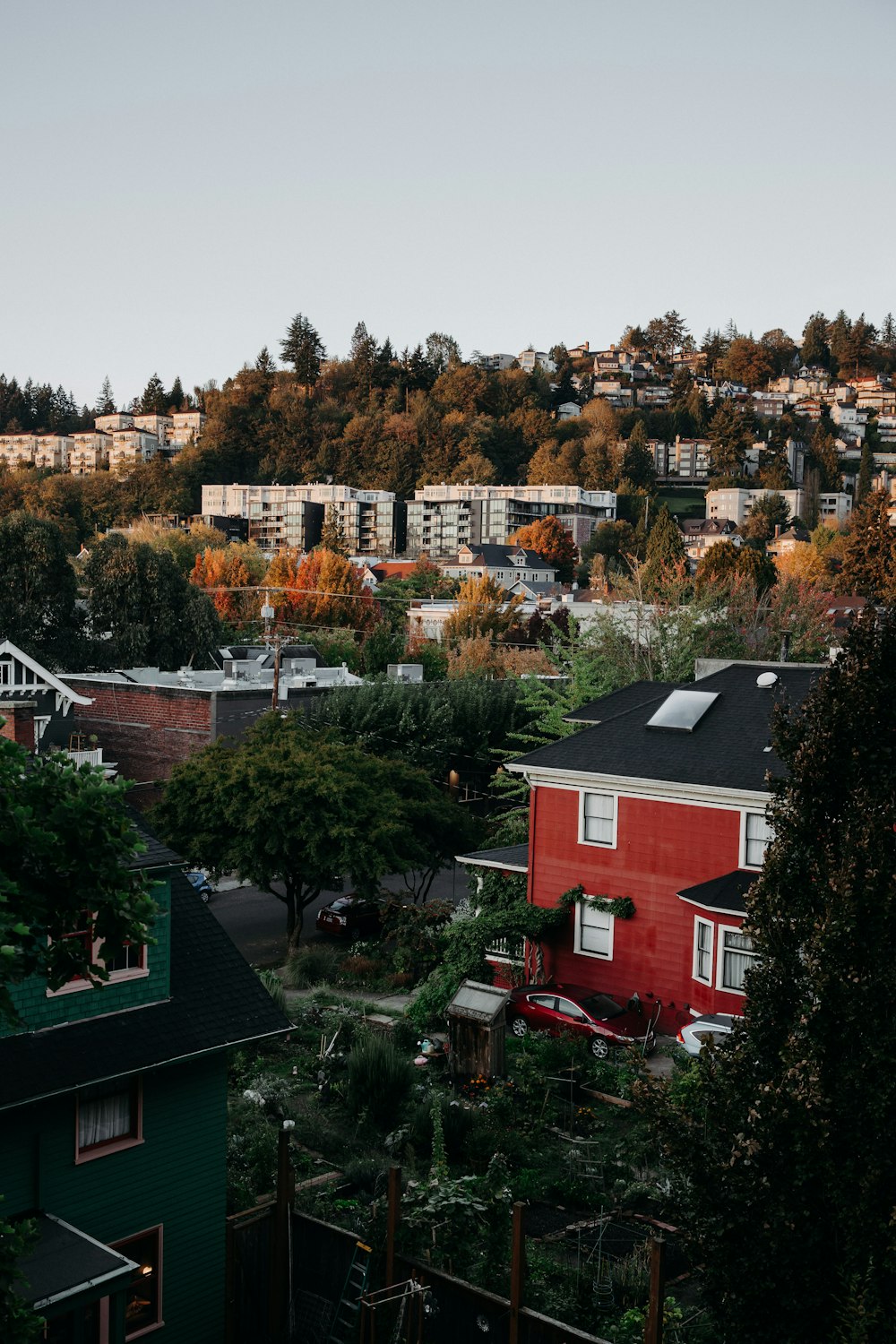 red and white concrete houses