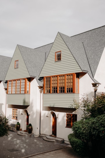 white and brown wooden house