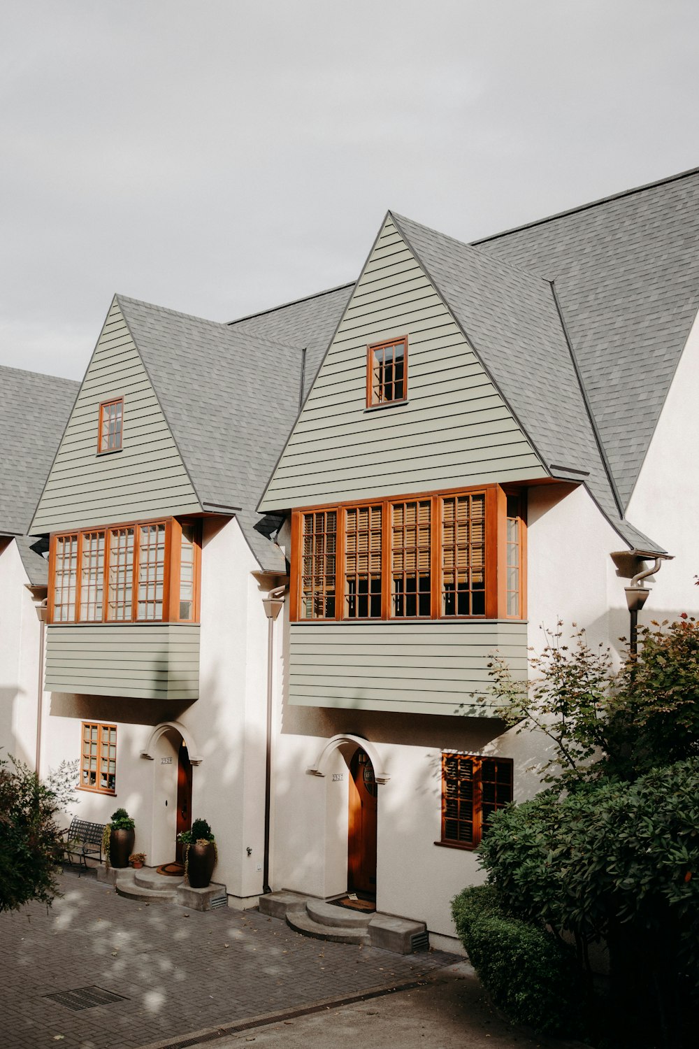 white and brown wooden house