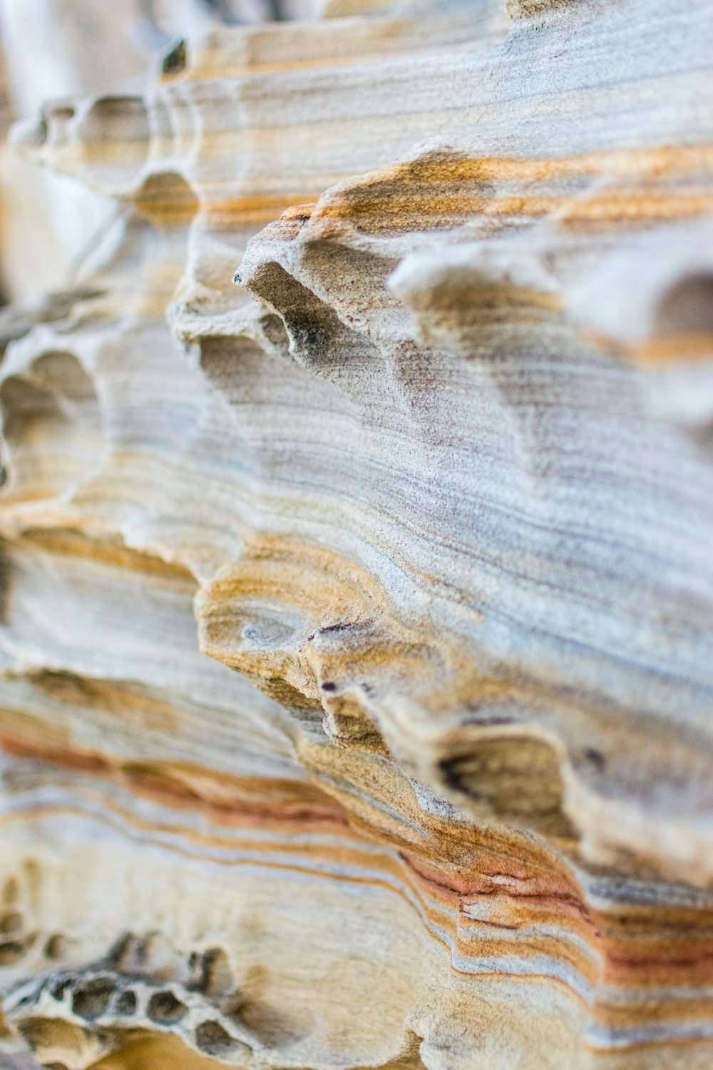 brown and white rock formation