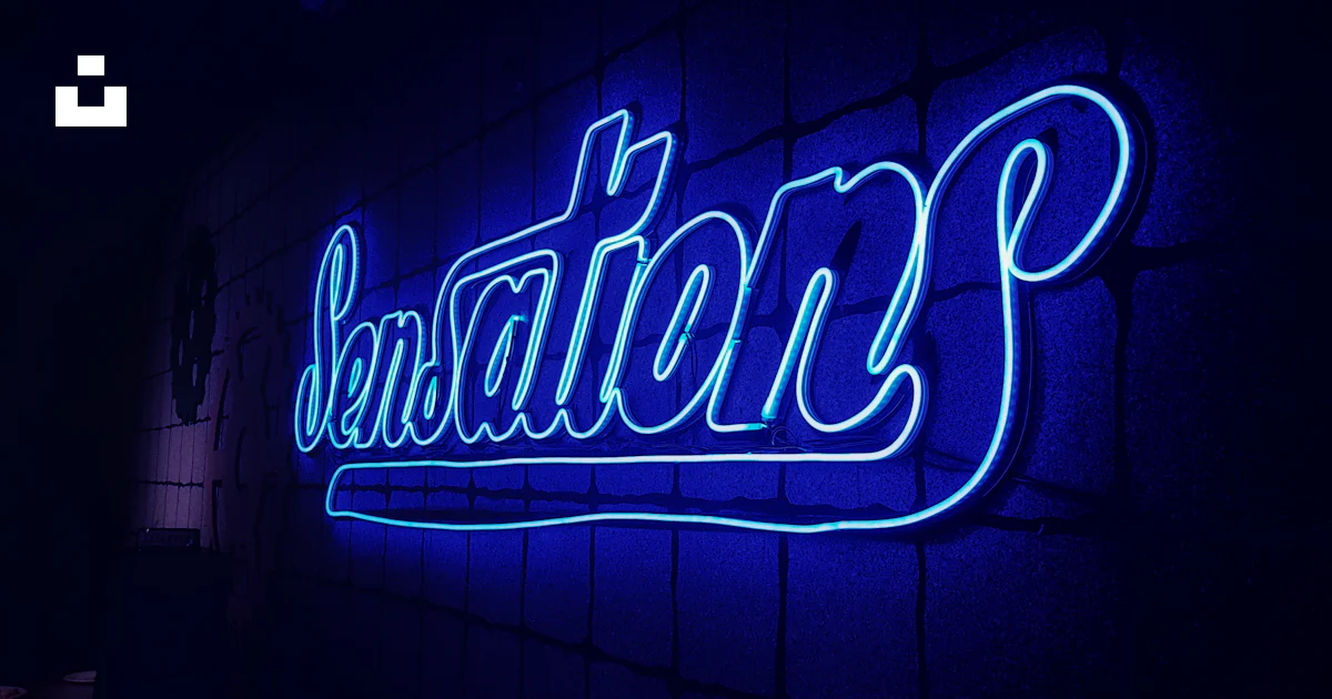 A blue neon sign that reads beware of the devil photo – Free Blue Image ...