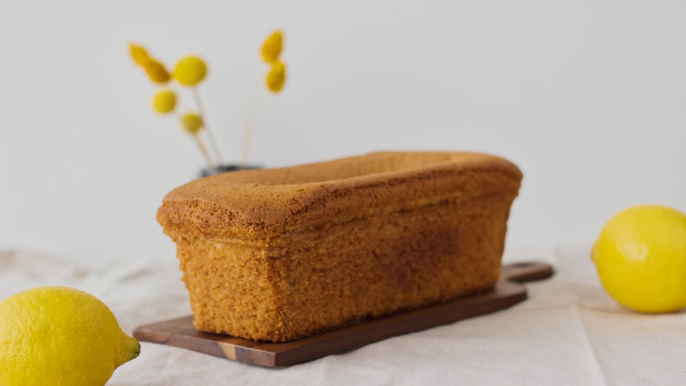 brown bread on white table