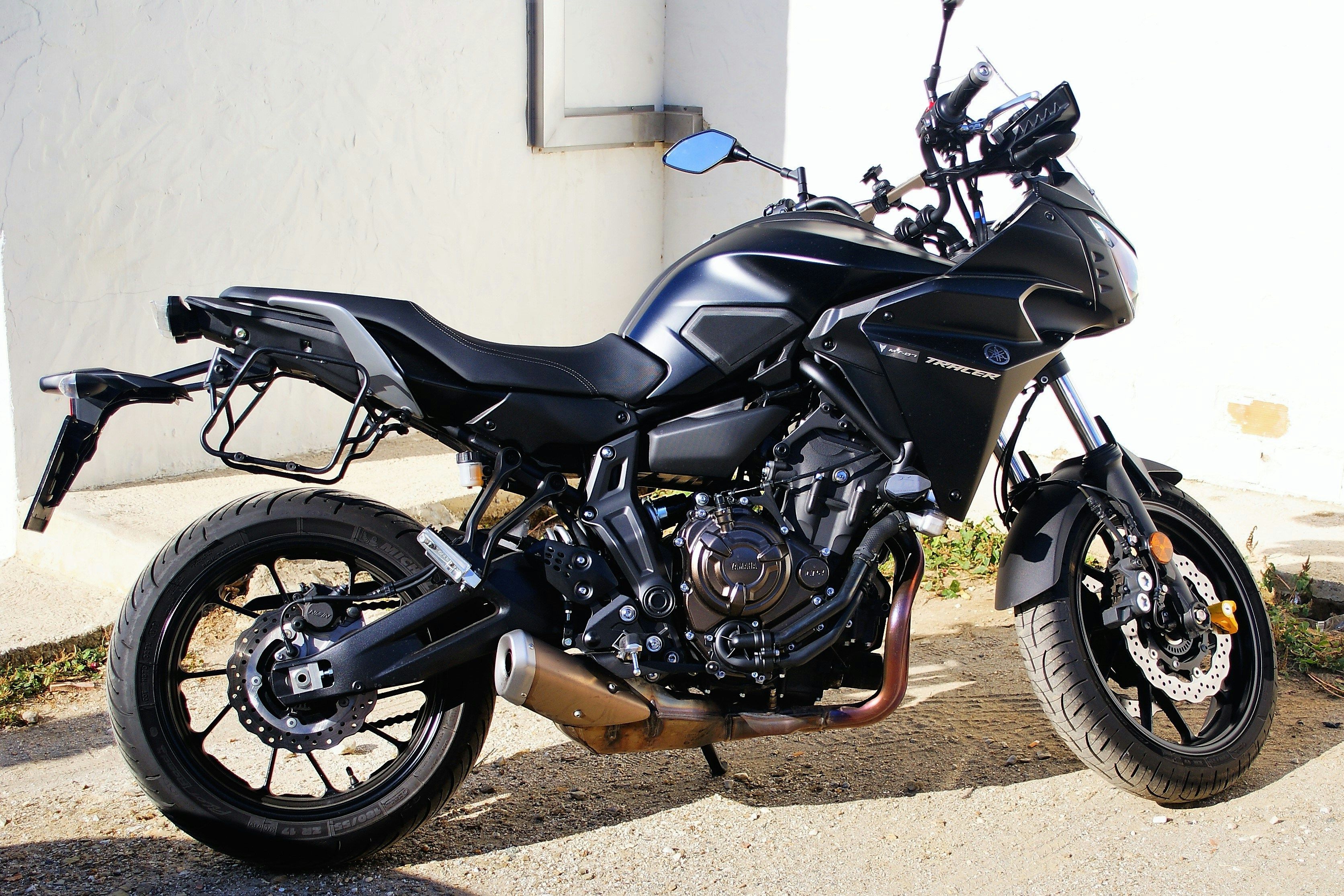 black and silver cruiser motorcycle