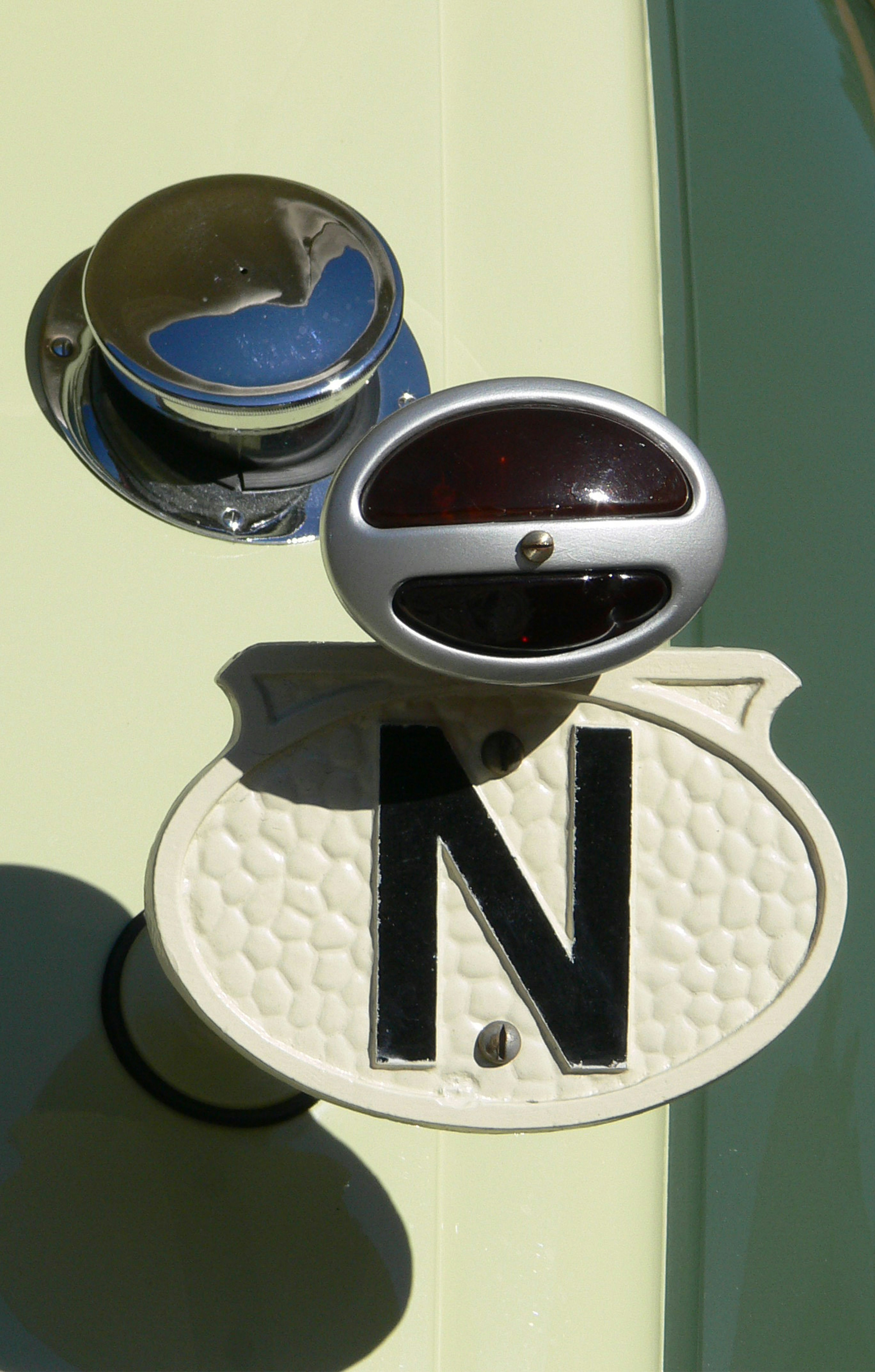 Rear view image of a vintage car from Norway