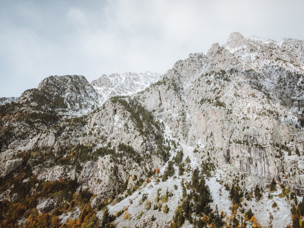 snow covered mountain under cloudy sky during daytime