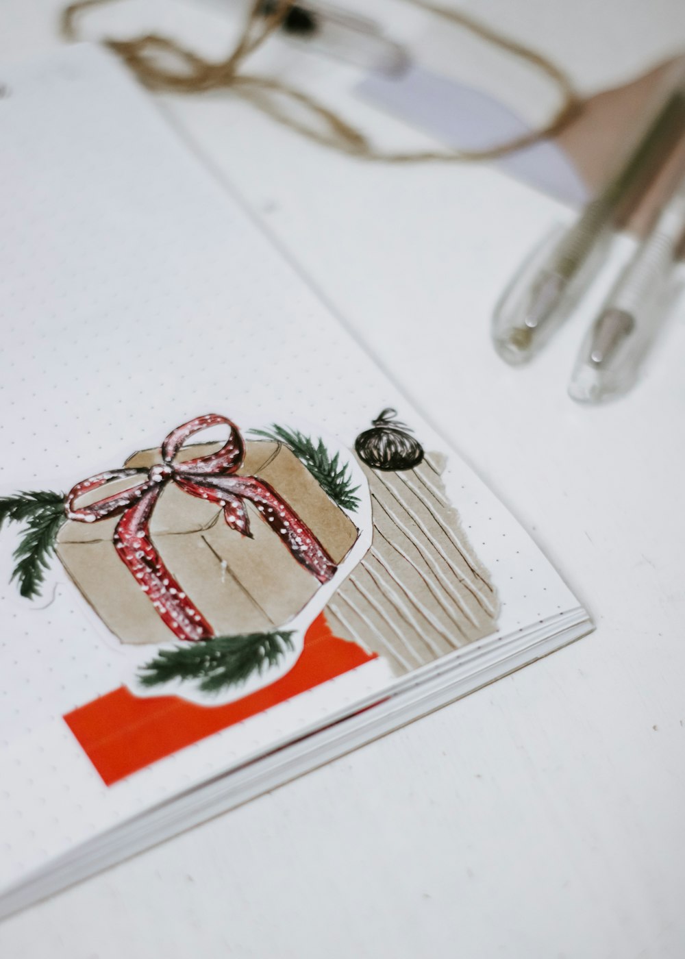 red and green floral card